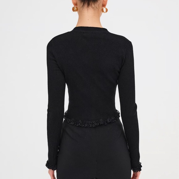 NWT🍋For Love and Lemons Black Cardigan, Size Large🍋 - Picture 4 of 4